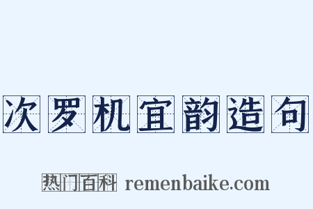 次罗机宜韵造句是什么意思的图片